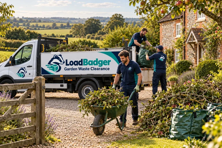 Garden cuttings being cleared